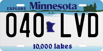 MN license plate 040LVD