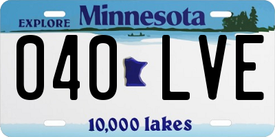 MN license plate 040LVE