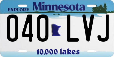 MN license plate 040LVJ