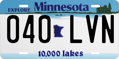MN license plate 040LVN