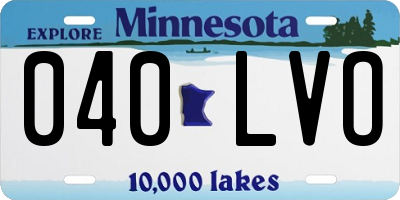 MN license plate 040LVO
