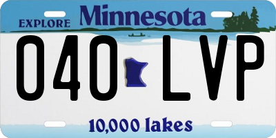 MN license plate 040LVP