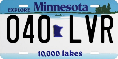 MN license plate 040LVR