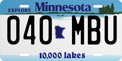 MN license plate 040MBU