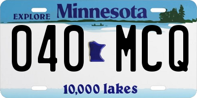 MN license plate 040MCQ