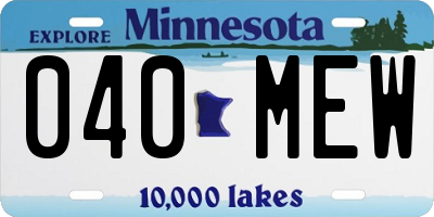 MN license plate 040MEW