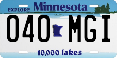 MN license plate 040MGI