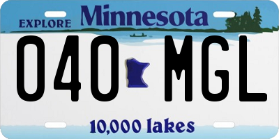 MN license plate 040MGL