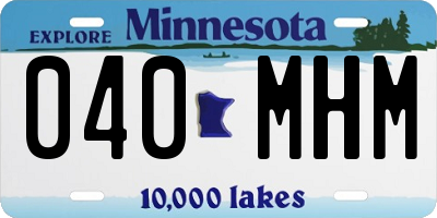 MN license plate 040MHM