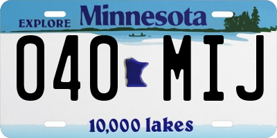 MN license plate 040MIJ