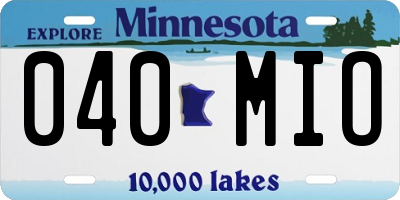 MN license plate 040MIO