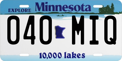 MN license plate 040MIQ