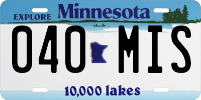 MN license plate 040MIS
