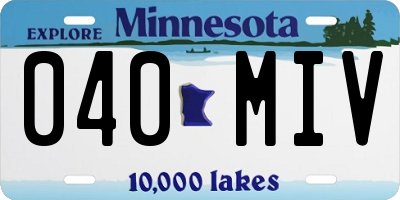 MN license plate 040MIV