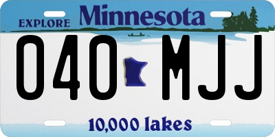 MN license plate 040MJJ