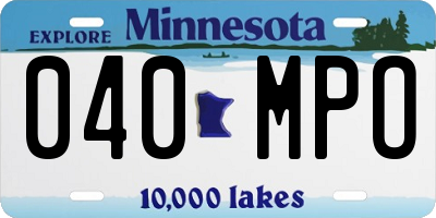 MN license plate 040MPO