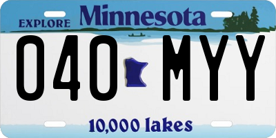 MN license plate 040MYY