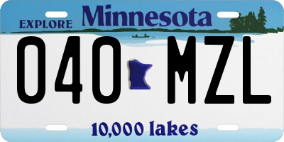 MN license plate 040MZL