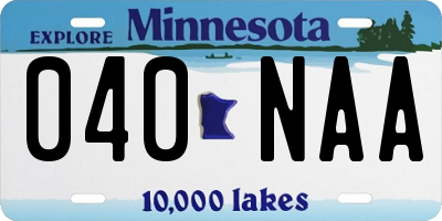 MN license plate 040NAA