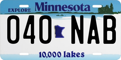 MN license plate 040NAB