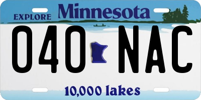 MN license plate 040NAC