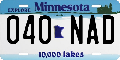 MN license plate 040NAD