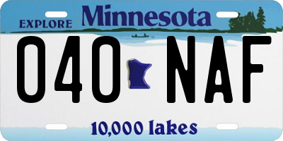 MN license plate 040NAF
