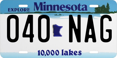 MN license plate 040NAG