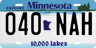 MN license plate 040NAH