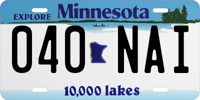 MN license plate 040NAI