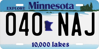 MN license plate 040NAJ