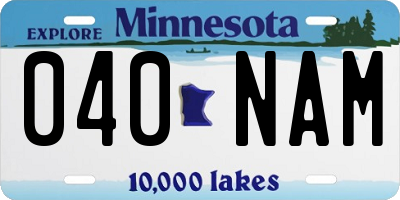 MN license plate 040NAM