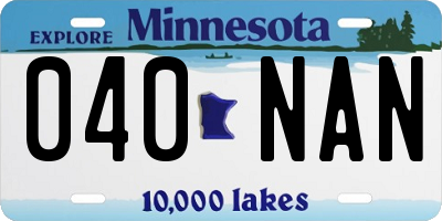 MN license plate 040NAN