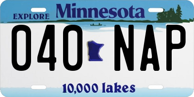 MN license plate 040NAP