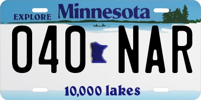 MN license plate 040NAR