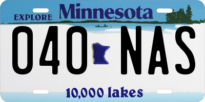 MN license plate 040NAS