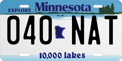 MN license plate 040NAT