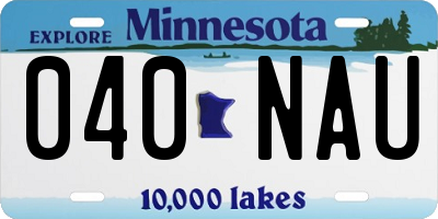 MN license plate 040NAU