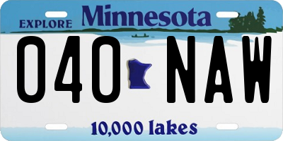 MN license plate 040NAW