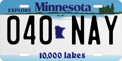 MN license plate 040NAY