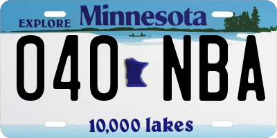 MN license plate 040NBA