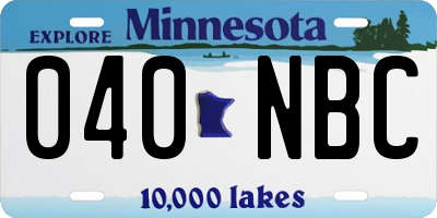 MN license plate 040NBC