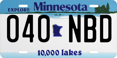 MN license plate 040NBD