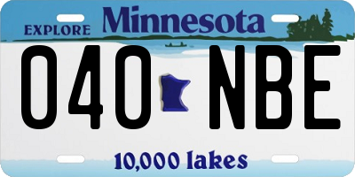 MN license plate 040NBE