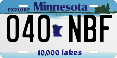 MN license plate 040NBF