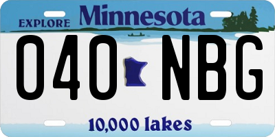 MN license plate 040NBG
