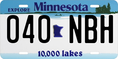 MN license plate 040NBH