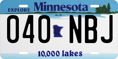 MN license plate 040NBJ