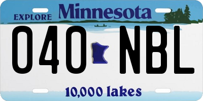 MN license plate 040NBL