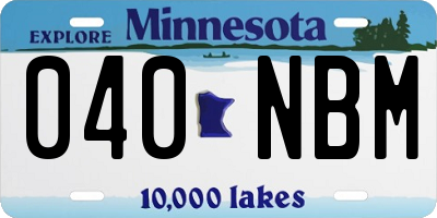 MN license plate 040NBM